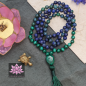 Preview: ~ Seelendeuter-Mala ~ Malachit, Lapislazuli & Chrysokoll